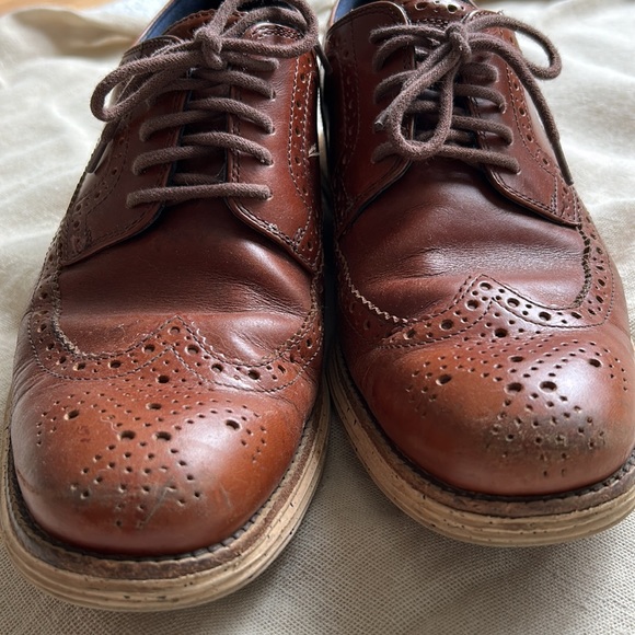 Cole Hahn lace up comfort oxfords brown leather sz 9 excellent used condition - Picture 3 of 7